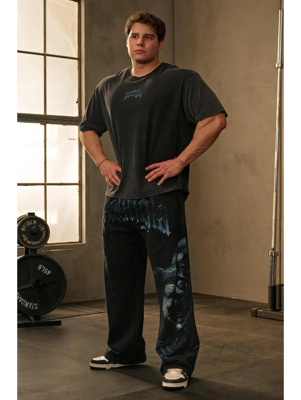 YoungLa- Mens Medium- Black/Blue - 2097 - YLA x Axel - Spartan Sweats- In Hand! - Picture 3 of 7